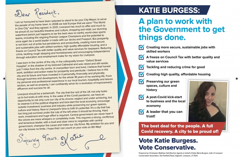 Katie Burgess' election address